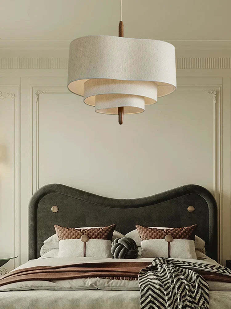 Moderne Hanglamp met Stoffen Kap en Minimalistisch Design voor Sfeervolle Verlichting