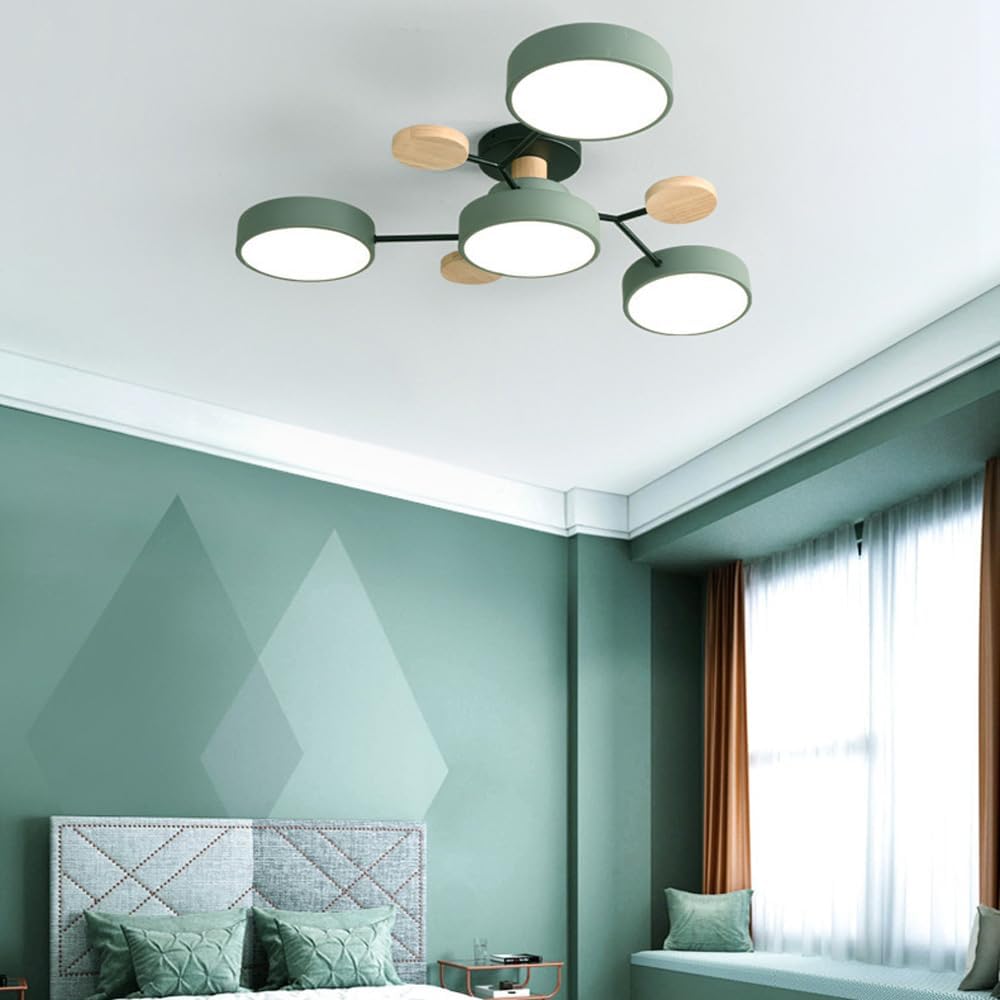 Moderne LED Ronde Plafondlamp Meervoudig Groen 4 Lampen (85*14cm)
