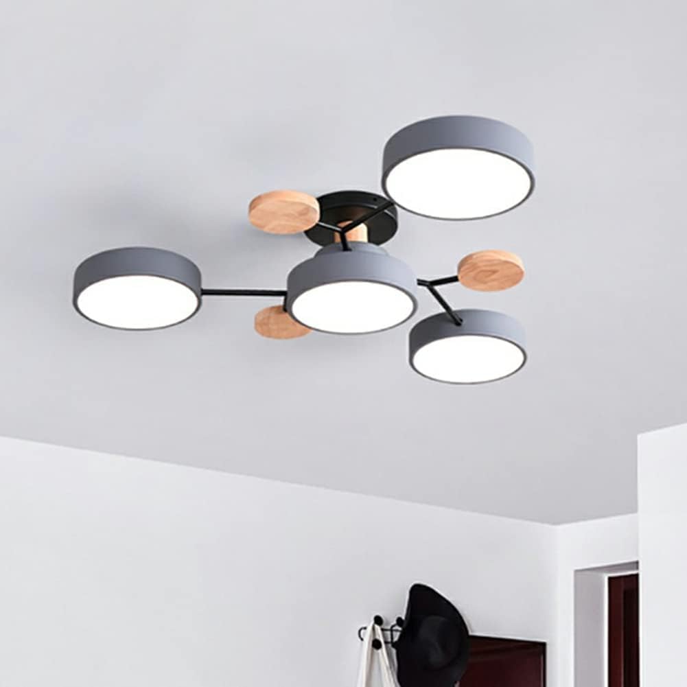 Moderne LED Ronde Plafondlamp Meervoudig Grijs 4 Lampen (85*14cm)
