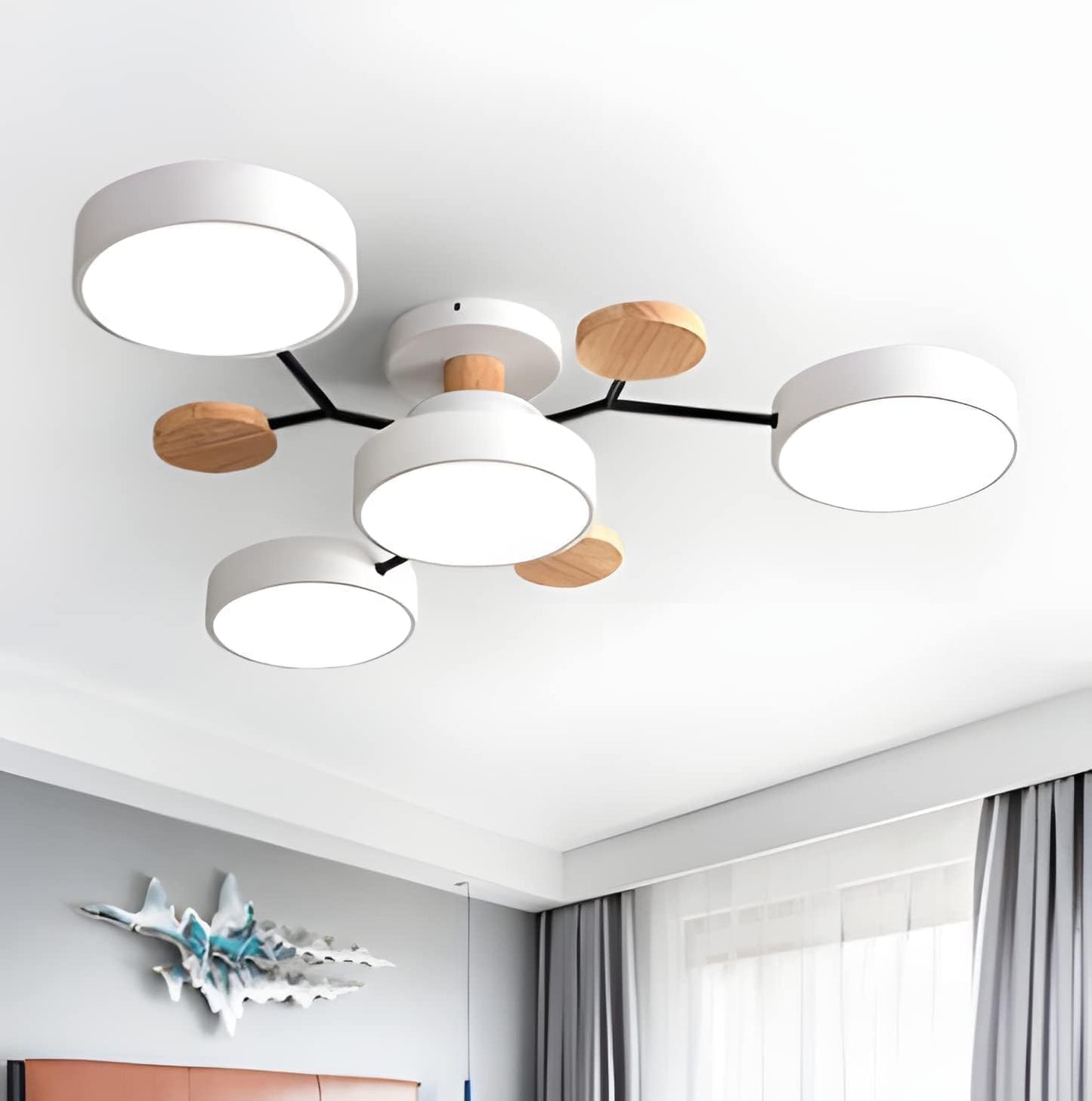 Moderne LED Ronde Plafondlamp Meervoudig Wit 4 Lampen (85*14cm)