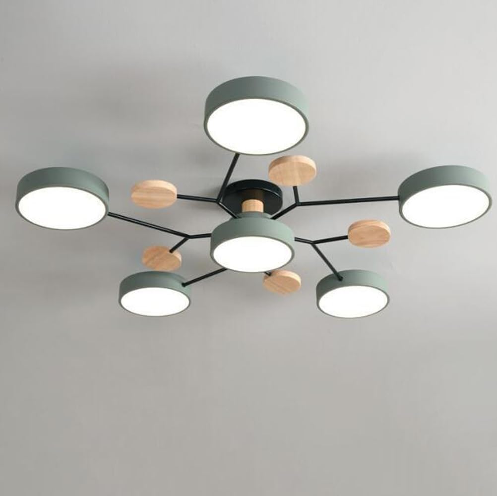 Moderne LED Ronde Plafondlamp Meervoudig Groen 6 Lampen - (90*14cm)