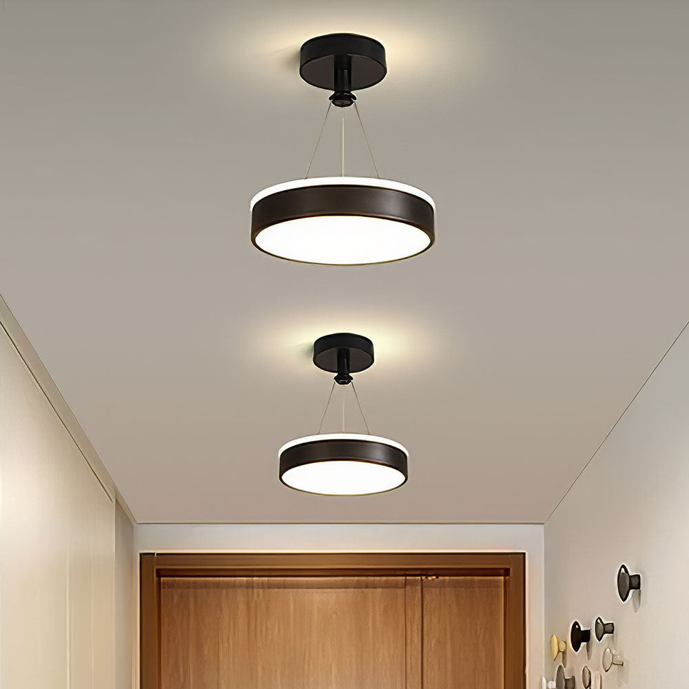 Moderne Plafondlamp Rond met LED Zwart D24*H35cm(12W) Warm Licht