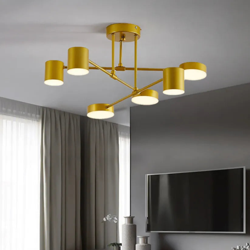 Moderne Plafondlamp met 6 Lichten en Verstelbare Kleurmodi – Scandinavisch Ontwerp voor Eetkamer en Keuken 0