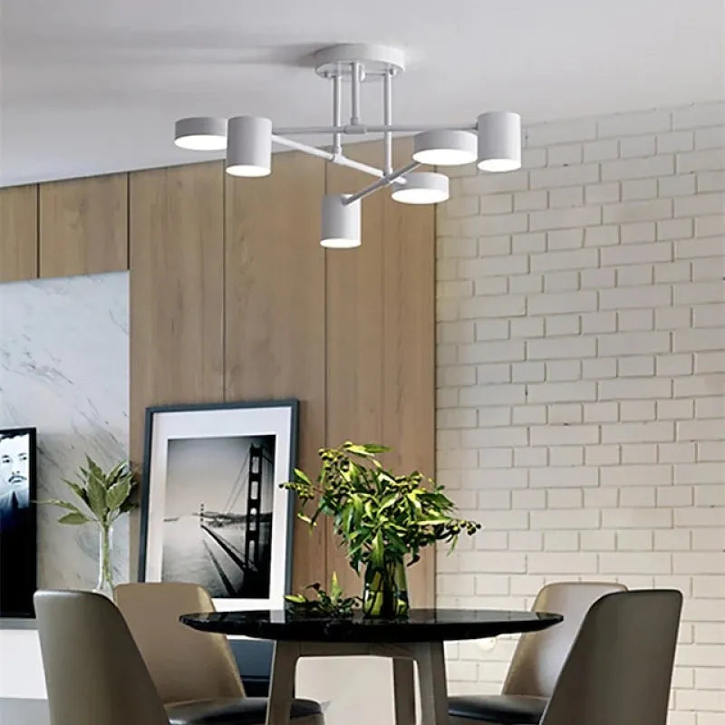 Moderne Plafondlamp met 6 Lichten en Verstelbare Kleurmodi – Scandinavisch Ontwerp voor Eetkamer en Keuken 2