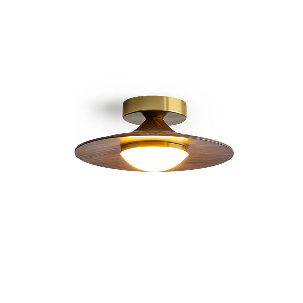Moderne Plafondlamp met Houten Accent – Geïntegreerde LED Plafonnière voor Slaapkamer en Keuken 1