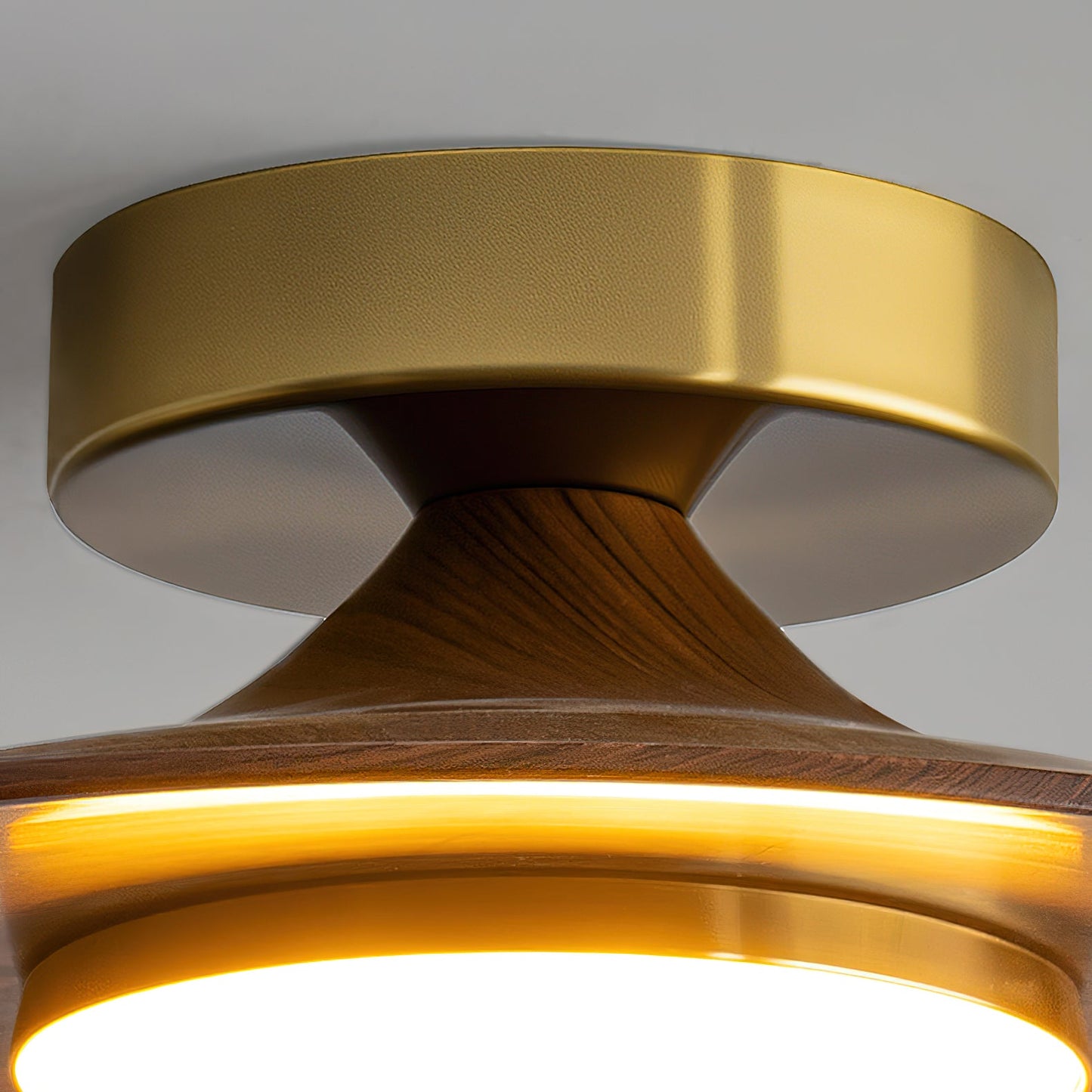 Moderne Plafondlamp met Houten Accent – Geïntegreerde LED Plafonnière voor Slaapkamer en Keuken 7