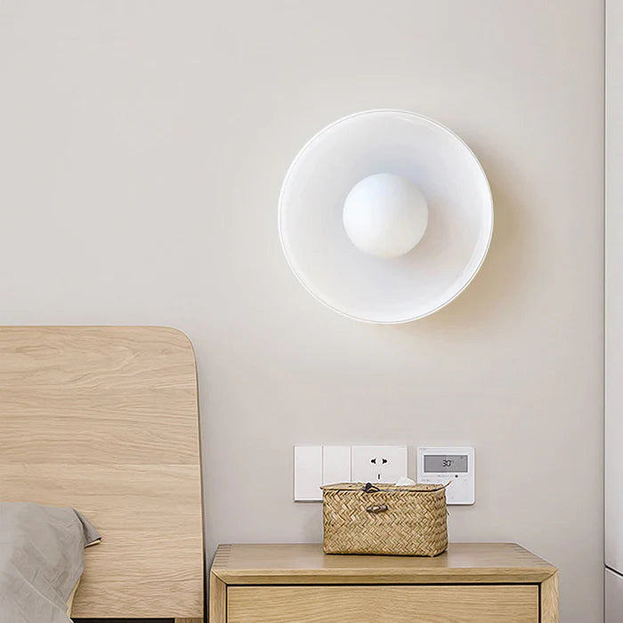 Moderne Ronde Plafondlamp van Gekleurd Glas Wit 25*15cm