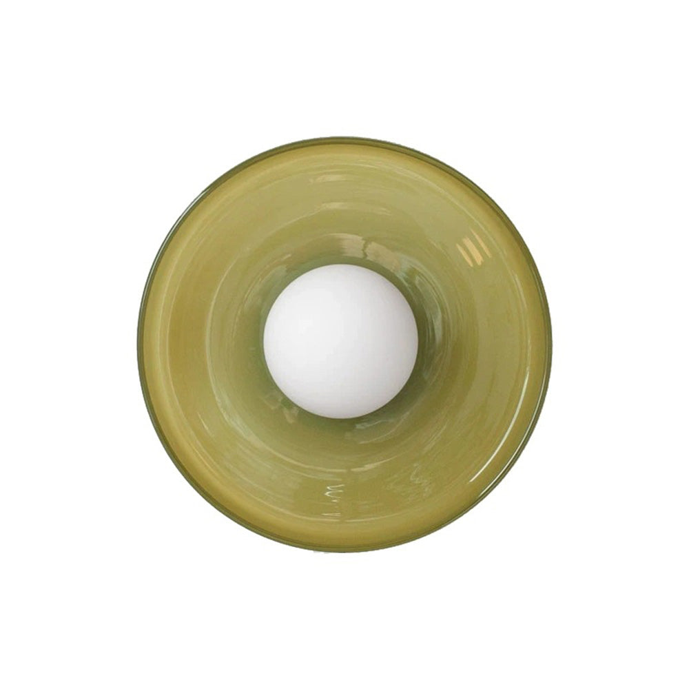 Moderne Ronde Plafondlamp van Gekleurd Glas