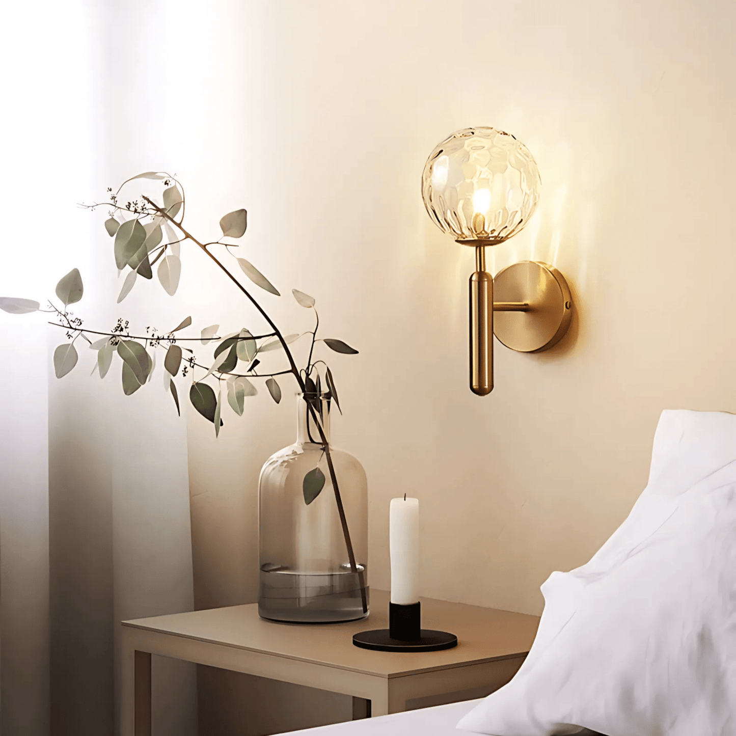 Moderne Wandlamp met Dimbare E27 Fitting en Luxe Koperafwerking voor Binnengebruik 1