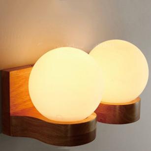 Moderne Wandlamp van Massief Hout met Glazen Schaduw – Wandlampen Binnen voor Slaapkamer en Eetkamer 9
