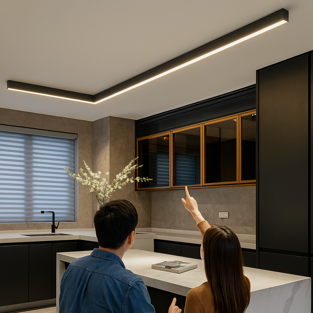 Moderne Zwarte LED Plafondlamp – Stijlvolle Plafonnière Voor Slaapkamer en Woonkamer 3