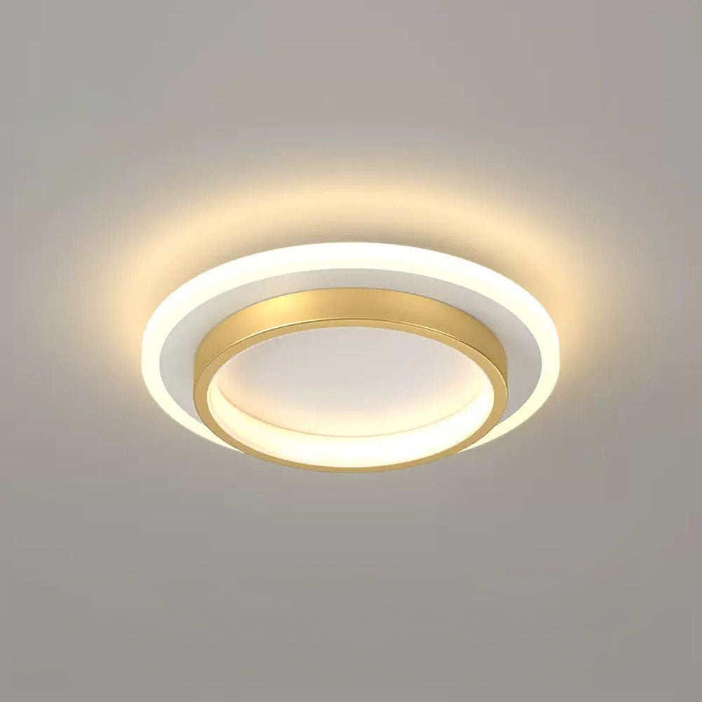 Moderne Zwarte LED Plafondlamp – Metaal en Acryl Goud Warm Licht