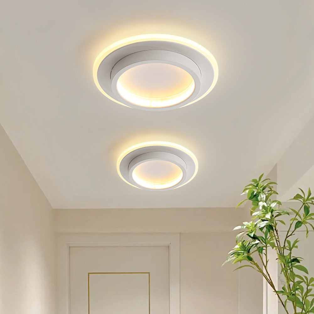 Moderne Zwarte LED Plafondlamp – Metaal en Acryl Wit 24*5cm (20W)