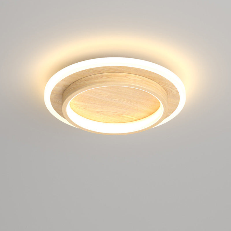 Moderne Zwarte LED Plafondlamp – Metaal en Acryl Hout