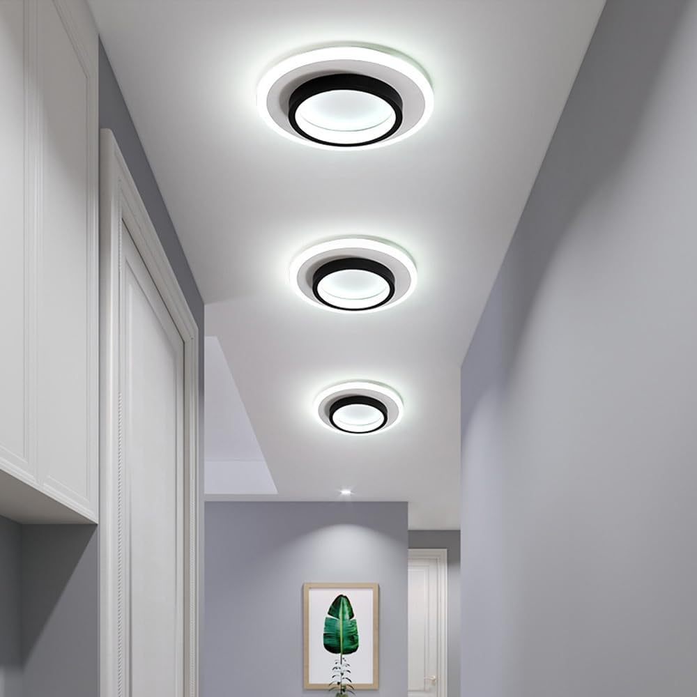 Moderne Zwarte LED Plafondlamp – Metaal en Acryl