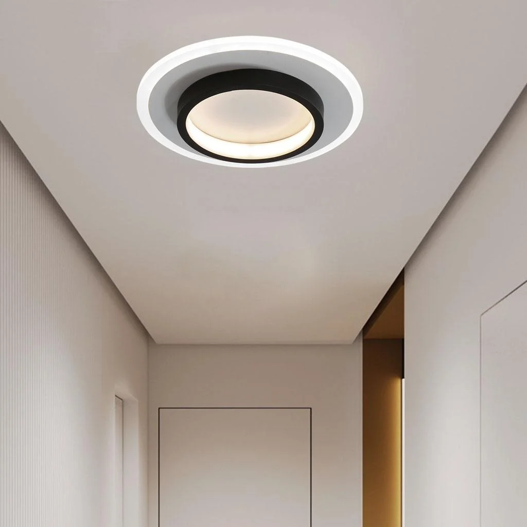 Moderne Zwarte LED Plafondlamp – Metaal en Acryl