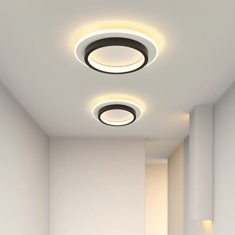 Moderne Zwarte LED Plafondlamp – Metaal en Acryl