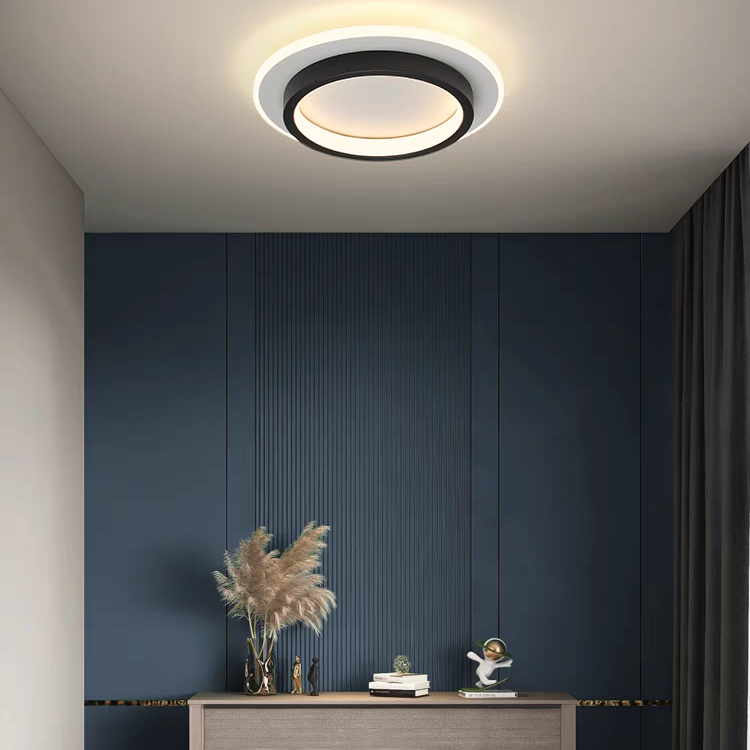Moderne Zwarte LED Plafondlamp – Metaal en Acryl