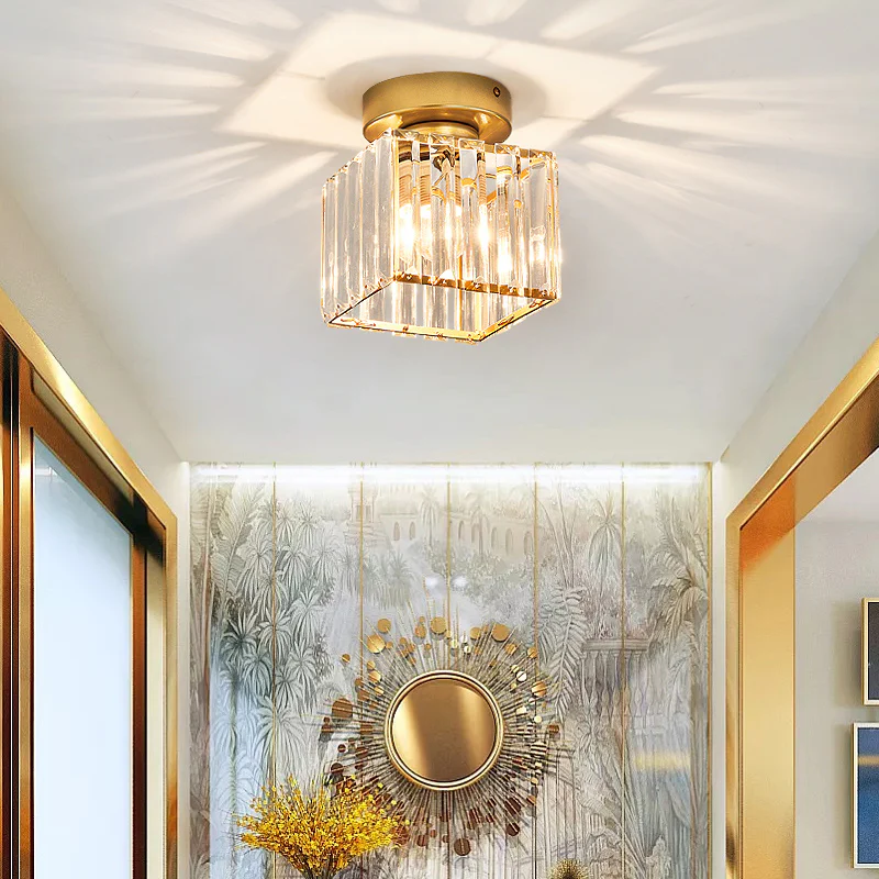Moderne Kristallen Plafondlamp met Schaduweffect Goud