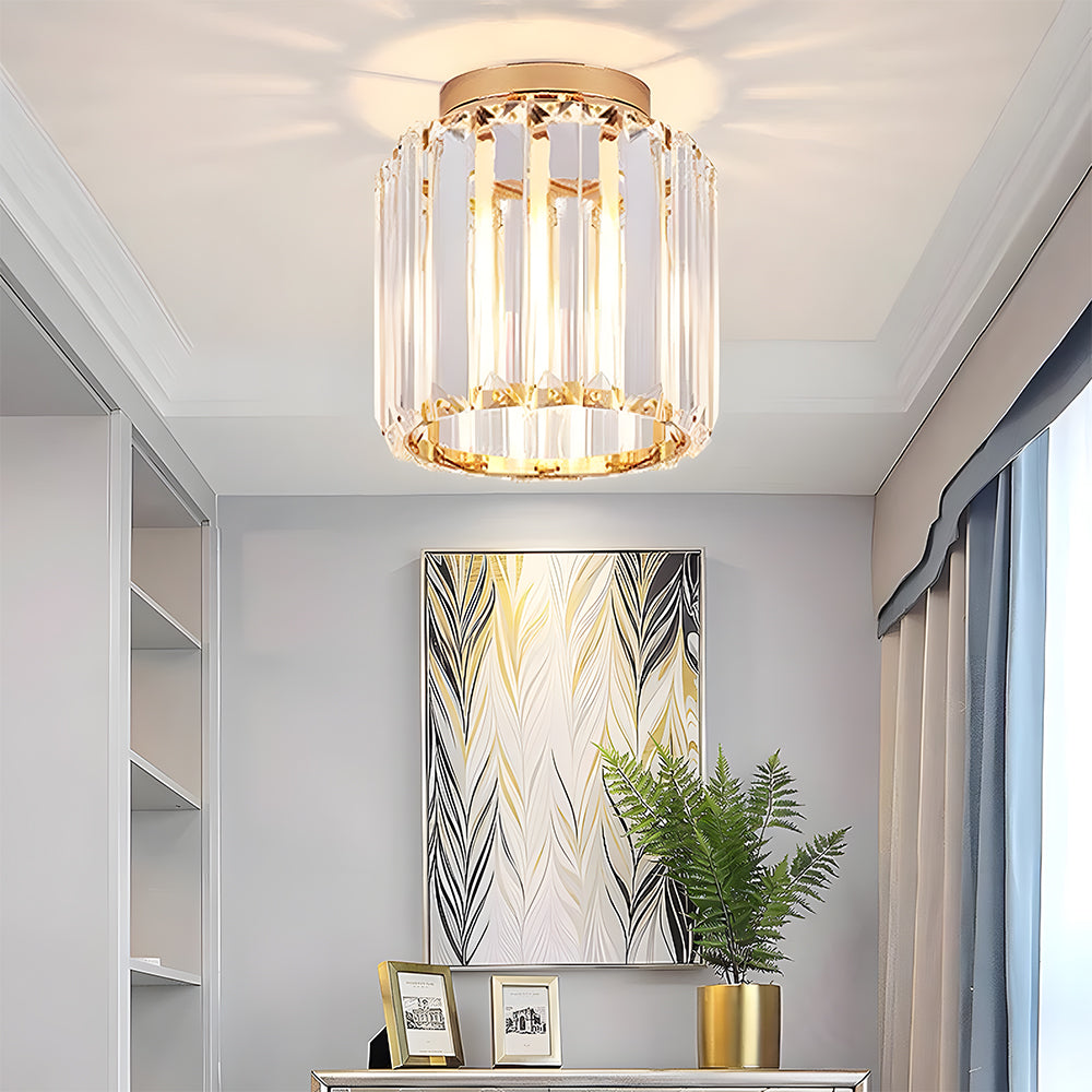 Moderne Kristallen Plafondlamp met Schaduweffect Goud Rond (36*40cm)