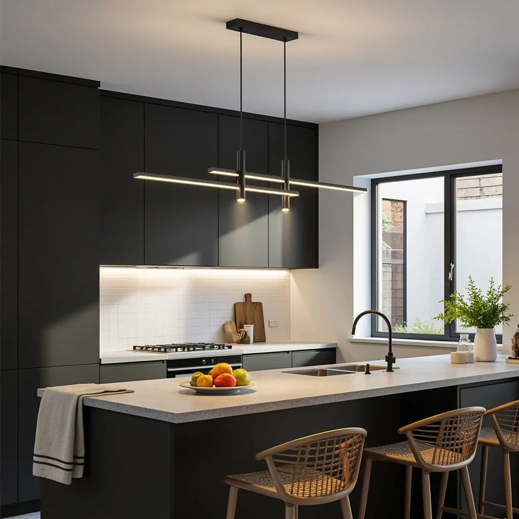 Moderne Hanglamp Zwart voor Eettafel met Afstandsbediening