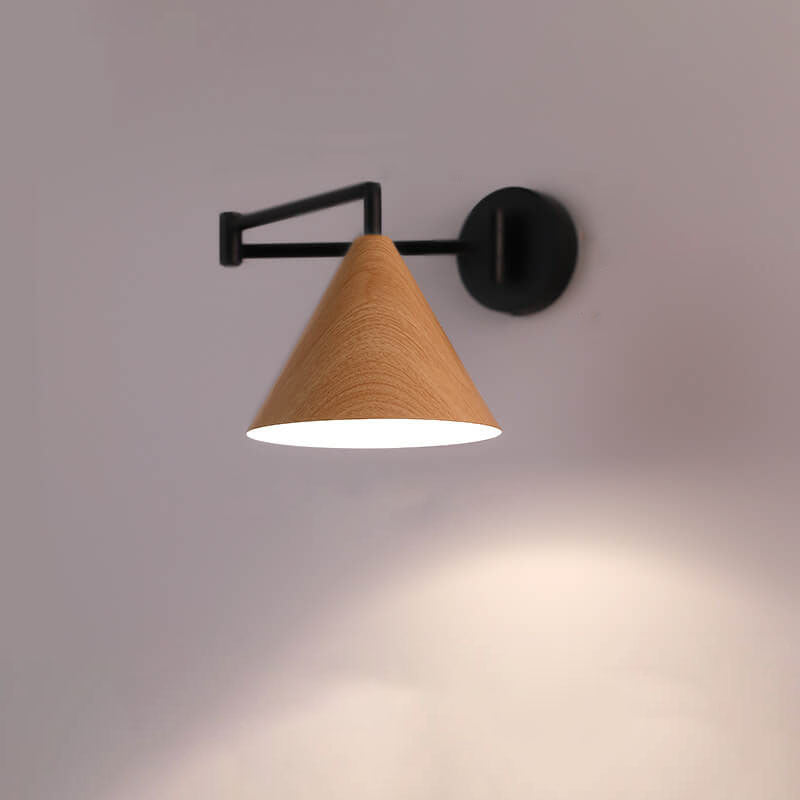 Noordse Minimalistische Wandlamp van Hout en IJzer – Muurlamp voor Binnen met 1 Lichtbron 2