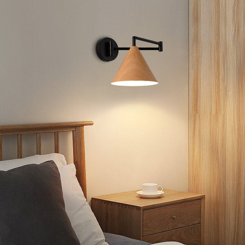 Noordse Minimalistische Wandlamp van Hout en IJzer – Muurlamp voor Binnen met 1 Lichtbron 3