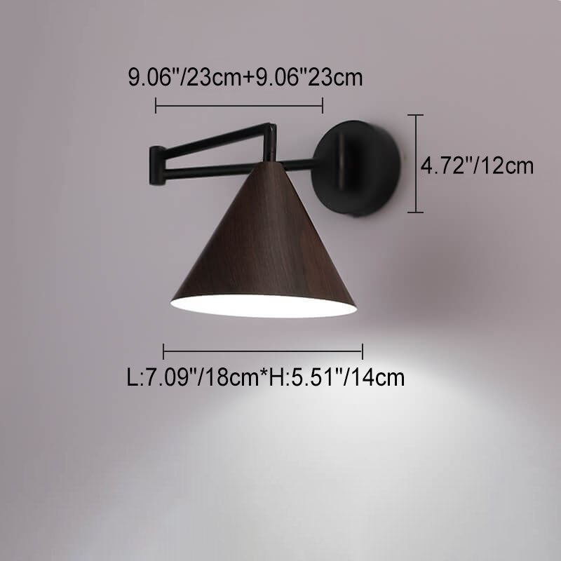 Noordse Minimalistische Wandlamp van Hout en IJzer – Muurlamp voor Binnen met 1 Lichtbron 4