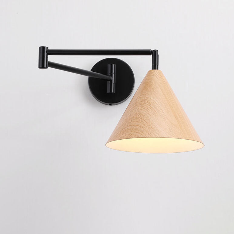 Noordse Minimalistische Wandlamp van Hout en IJzer – Muurlamp voor Binnen met 1 Lichtbron 6