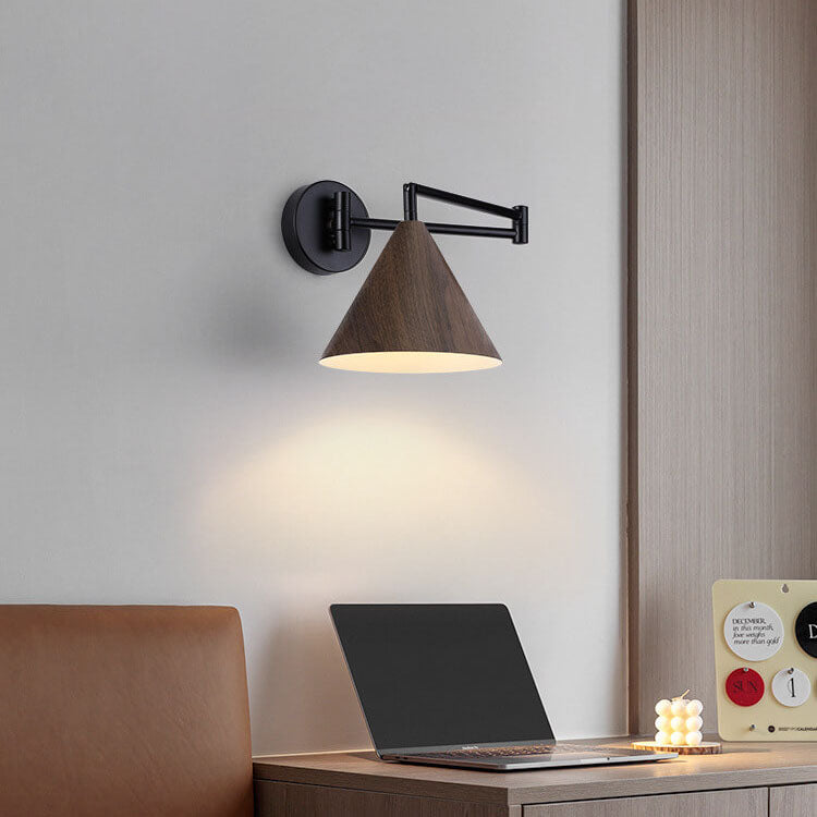 Noordse Minimalistische Wandlamp van Hout en IJzer – Muurlamp voor Binnen met 1 Lichtbron 9