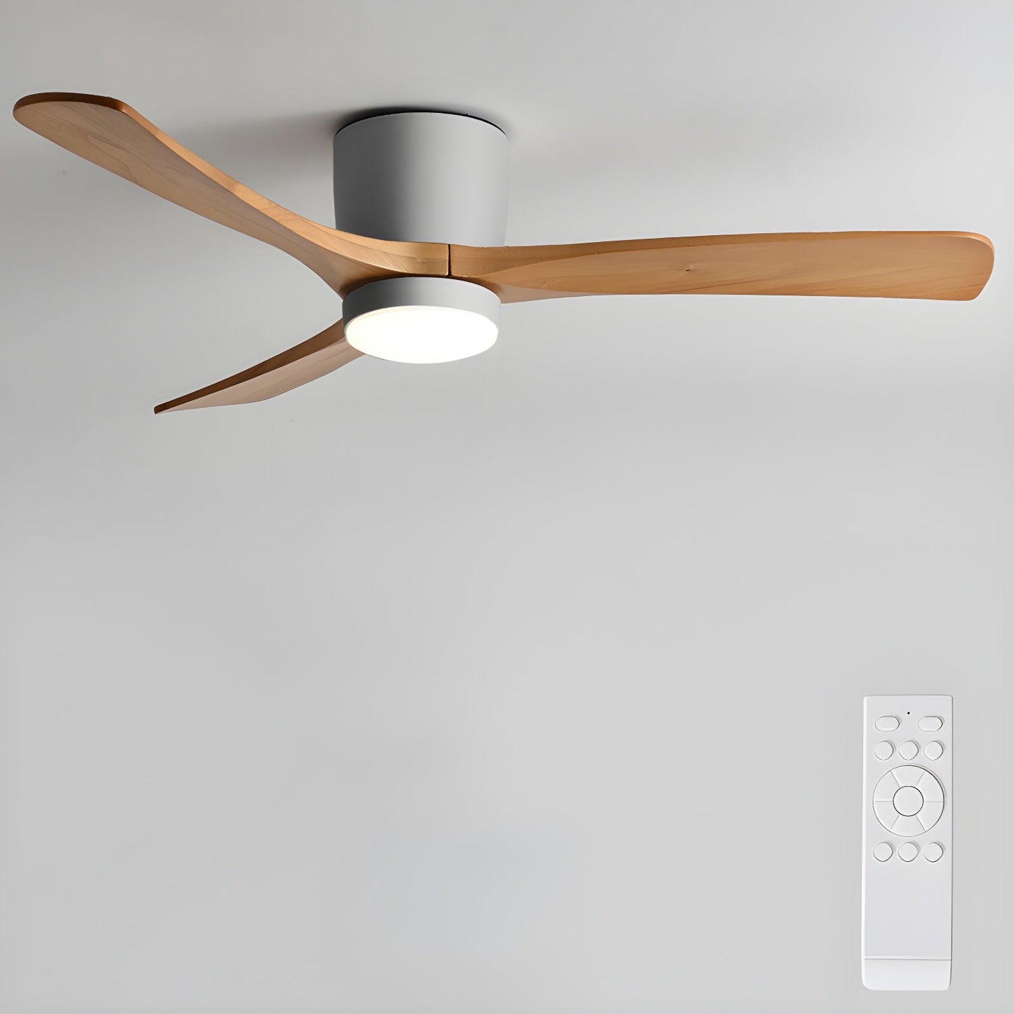 Nordic Houten Plafondventilator met LED Verlichting en Afstandsbediening - Stille Ventilator voor Binnen 11