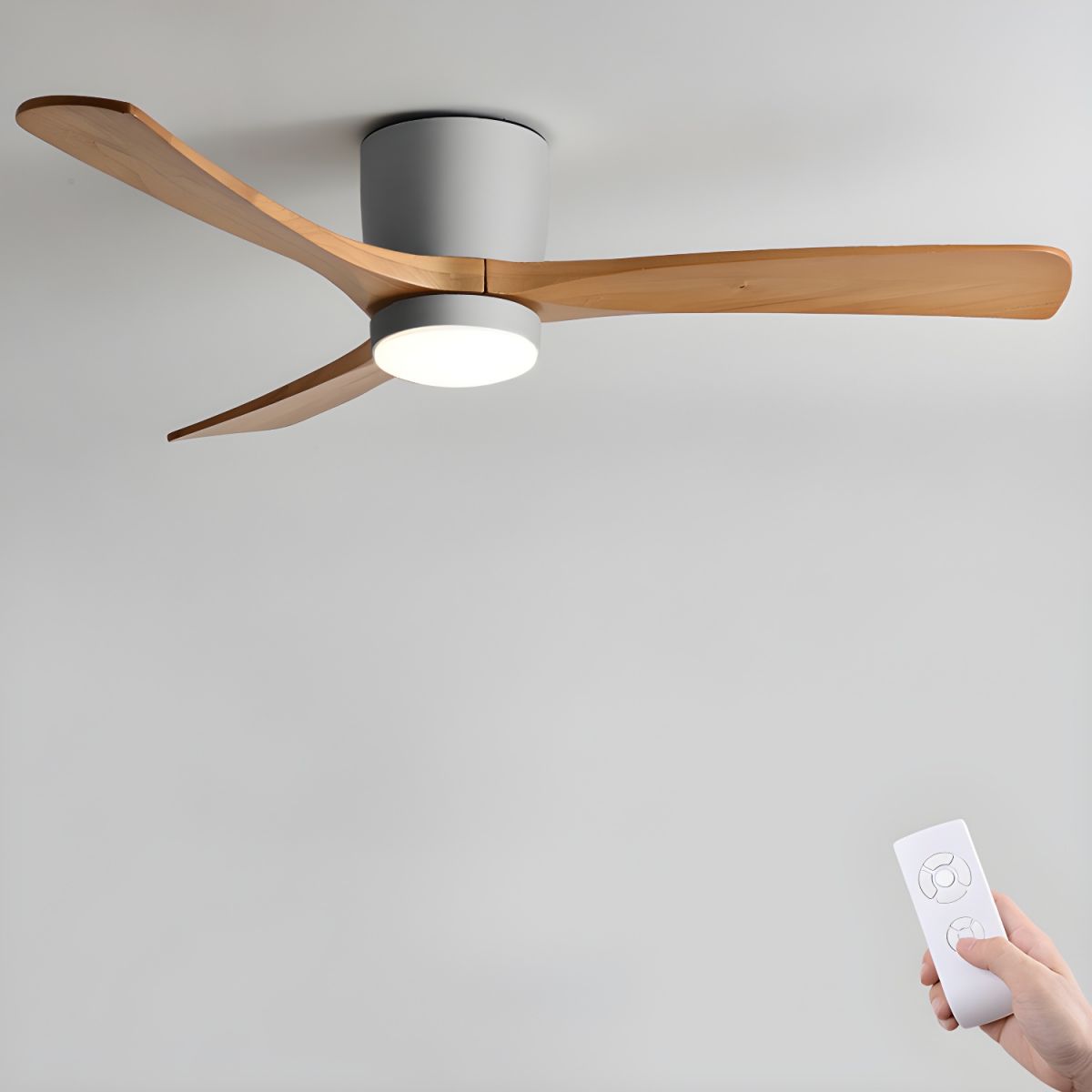 Nordic Houten Plafondventilator met LED Verlichting en Afstandsbediening - Stille Ventilator voor Binnen 14