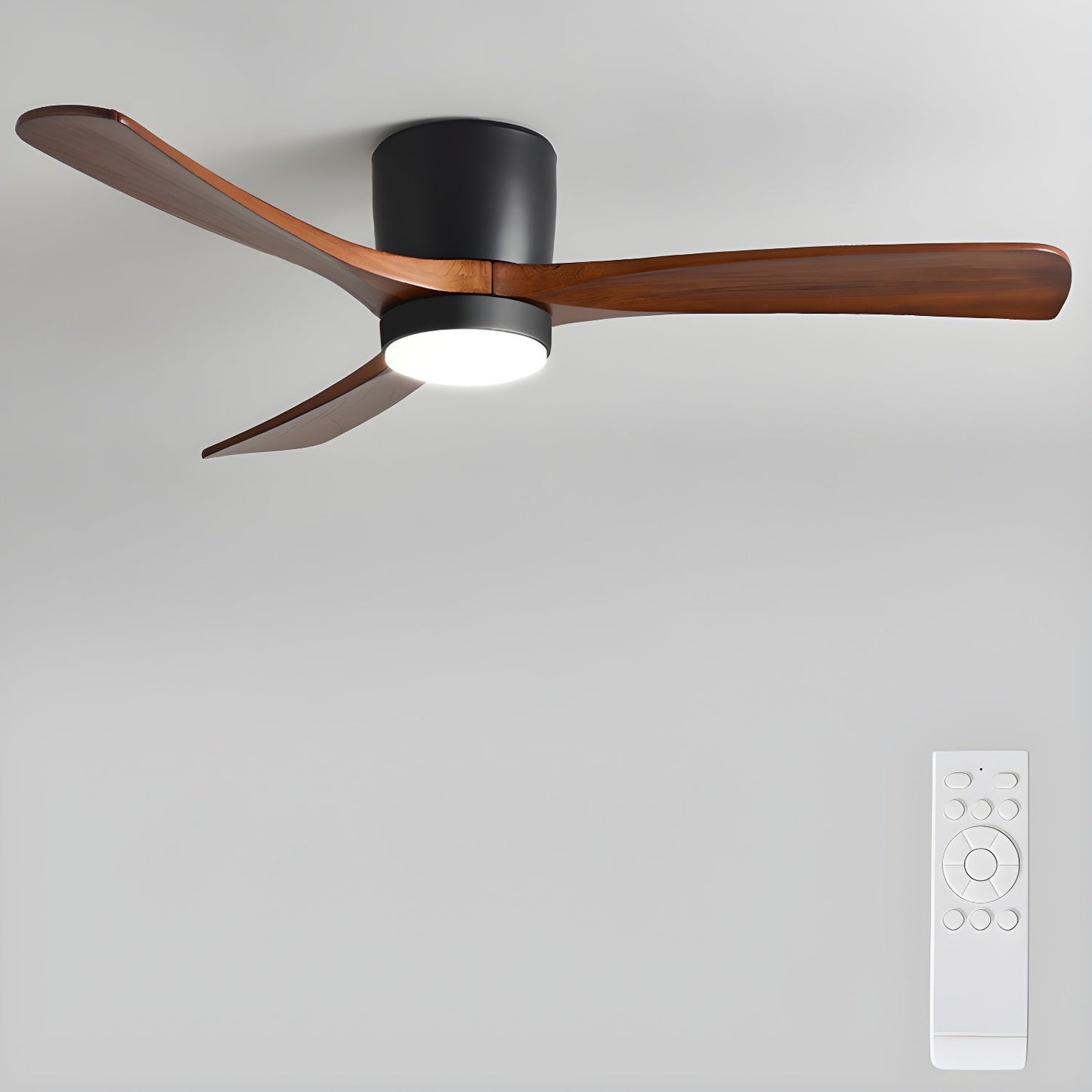 Nordic Houten Plafondventilator met LED Verlichting en Afstandsbediening - Stille Ventilator voor Binnen 15