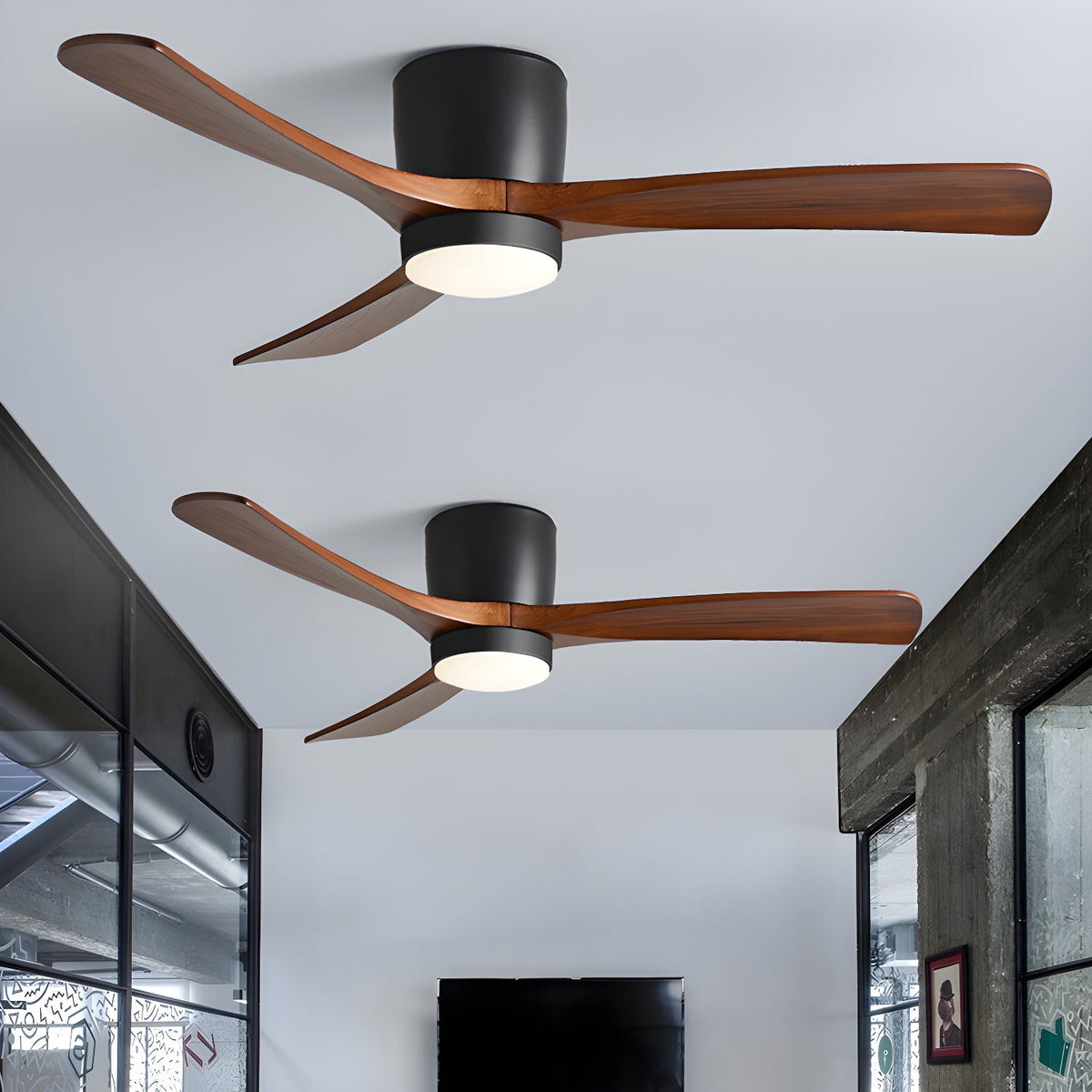 Nordische Houten Plafondventilator Lamp LED met Afstandsbediening