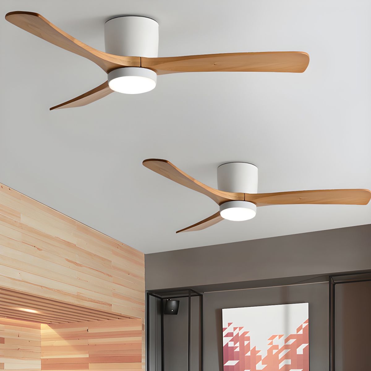 Nordic Houten Plafondventilator met LED Verlichting en Afstandsbediening - Stille Ventilator voor Binnen 6