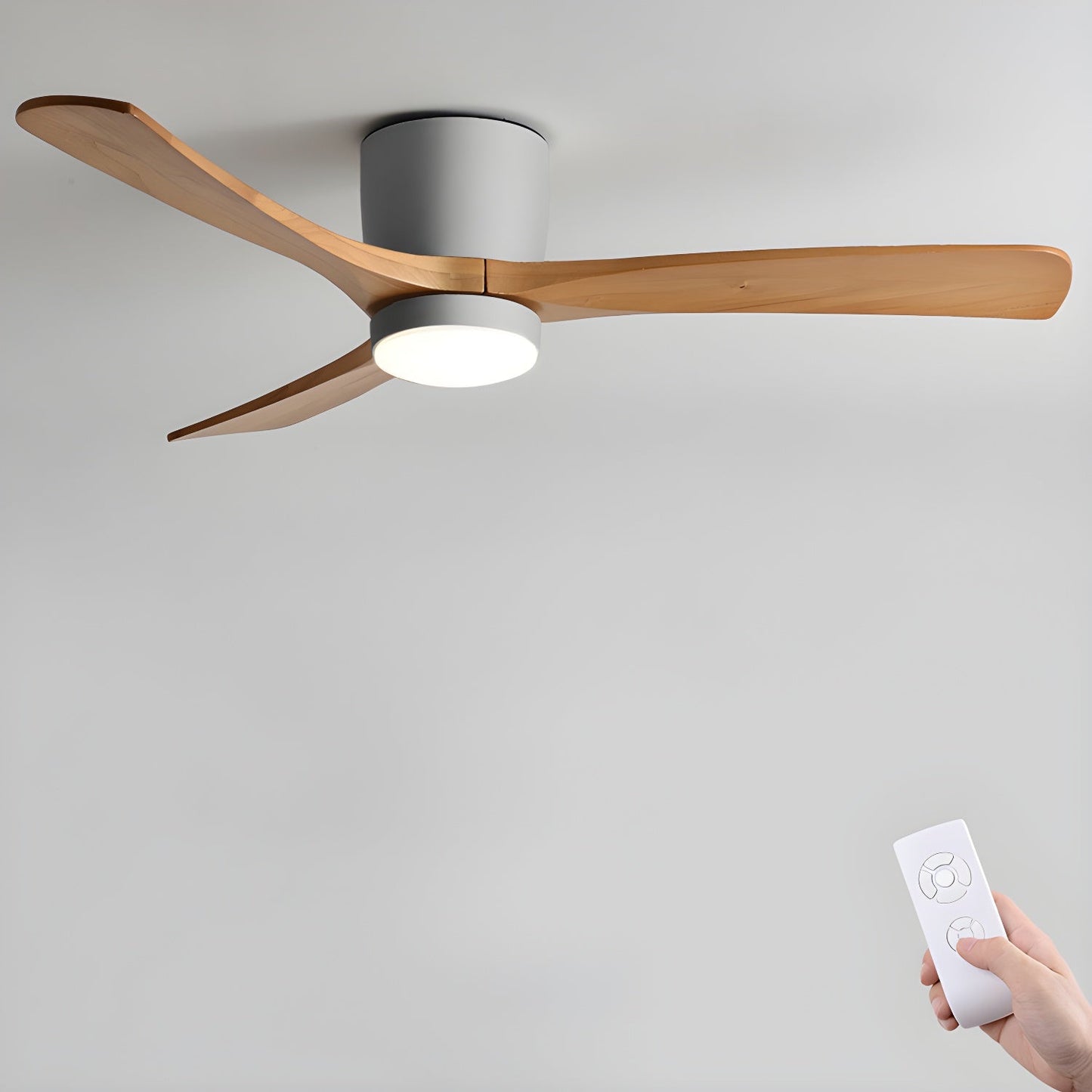 Nordic Houten Plafondventilator met LED Verlichting en Afstandsbediening - Stille Ventilator voor Binnen 7