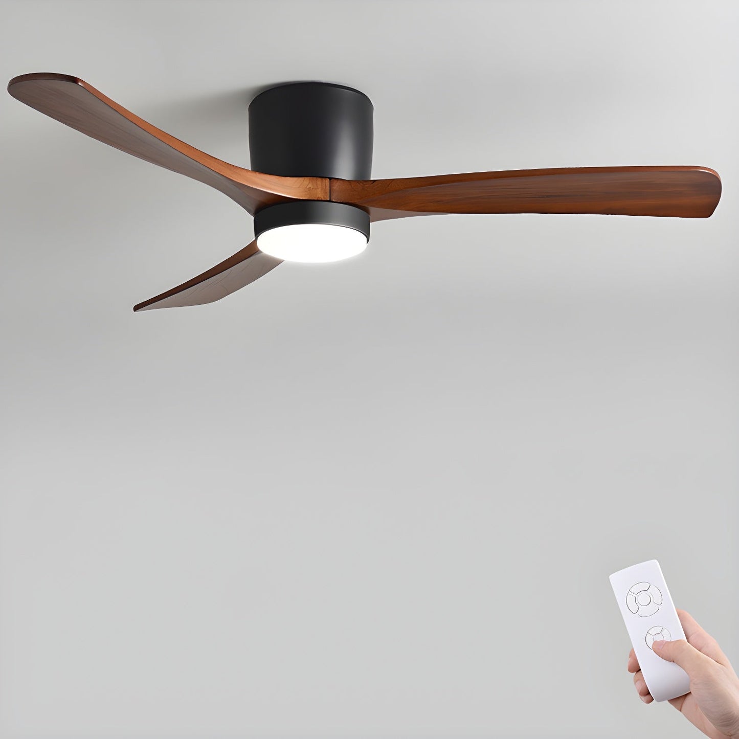 Nordic Houten Plafondventilator met LED Verlichting en Afstandsbediening - Stille Ventilator voor Binnen 9