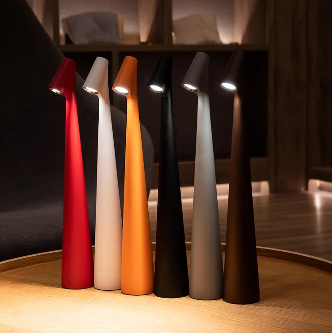 Oplaadbare Draadloze Tafellamp Zwart - Minimalistische LED Lamp met Touch Dimbaar Functie