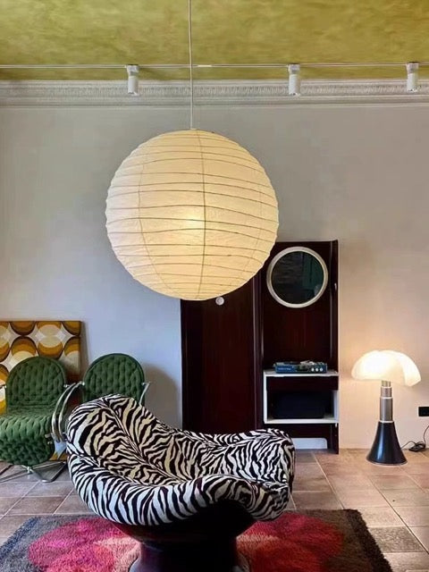 Bolvormige Hanglamp LED met Papieren Ontwerp Wit