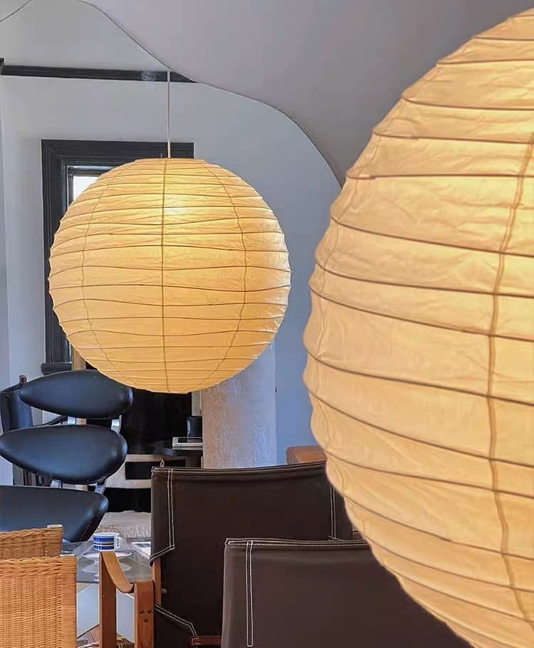 Papieren Hanglamp met LED E27 Fitting voor Woonkamer, Eetkamer en Slaapkamer - Diverse Maten 6