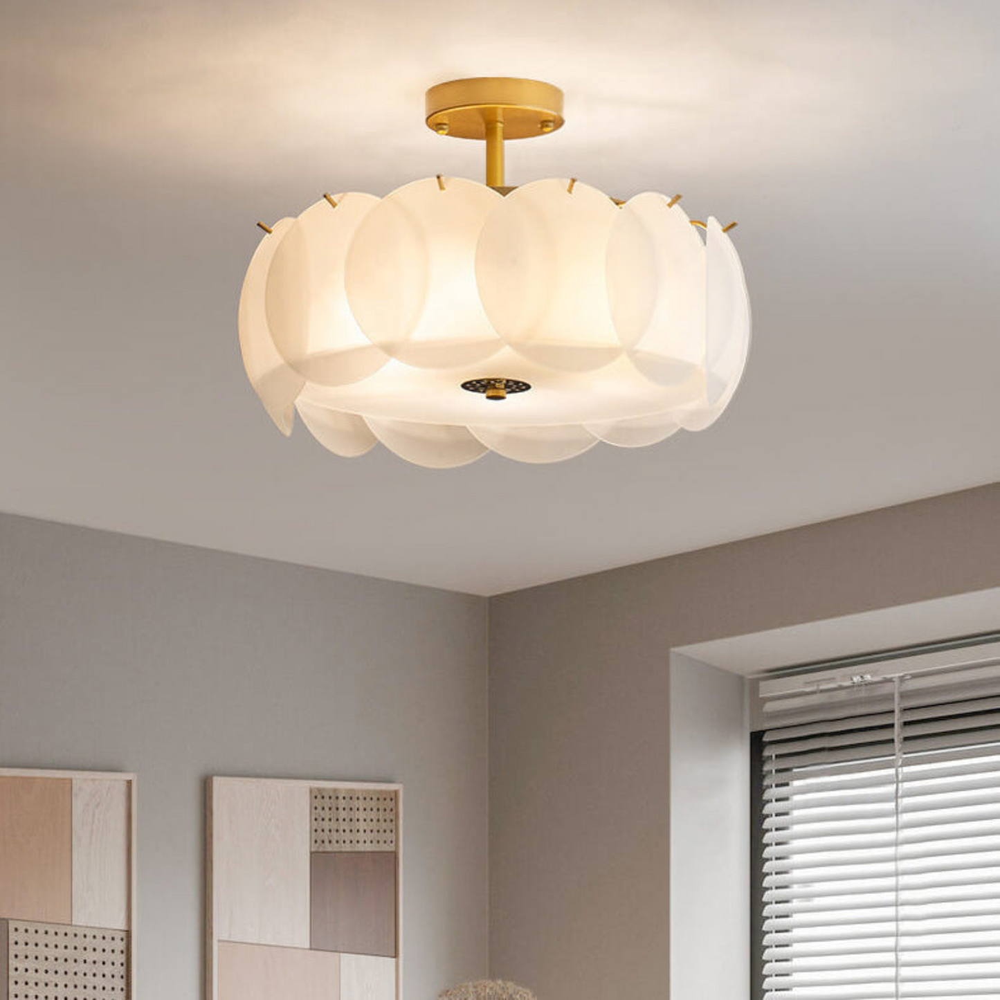 Handgemaakte Ronde Plafondlamp met Warm Licht