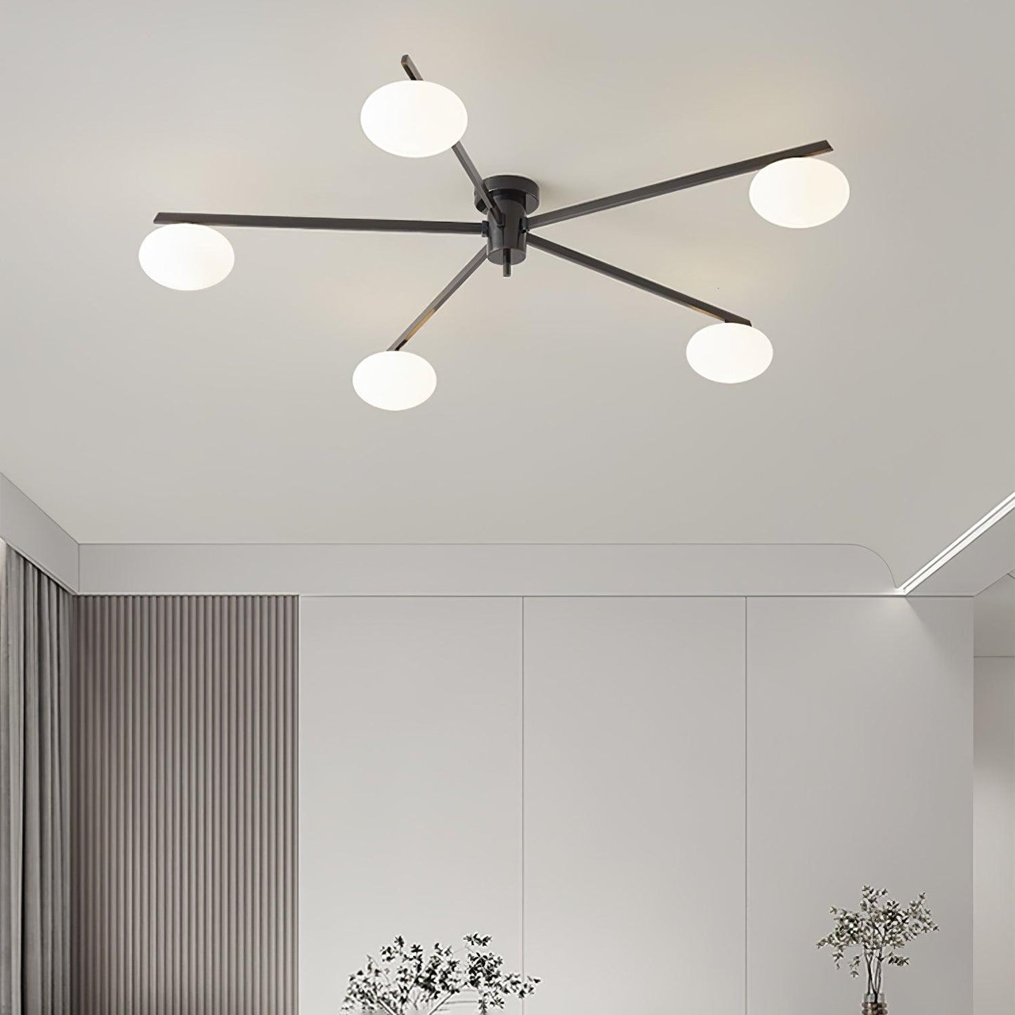 Plafondlamp met Minimalistisch Ontwerp en Ovale Glazen Bol voor Slaapkamer 2