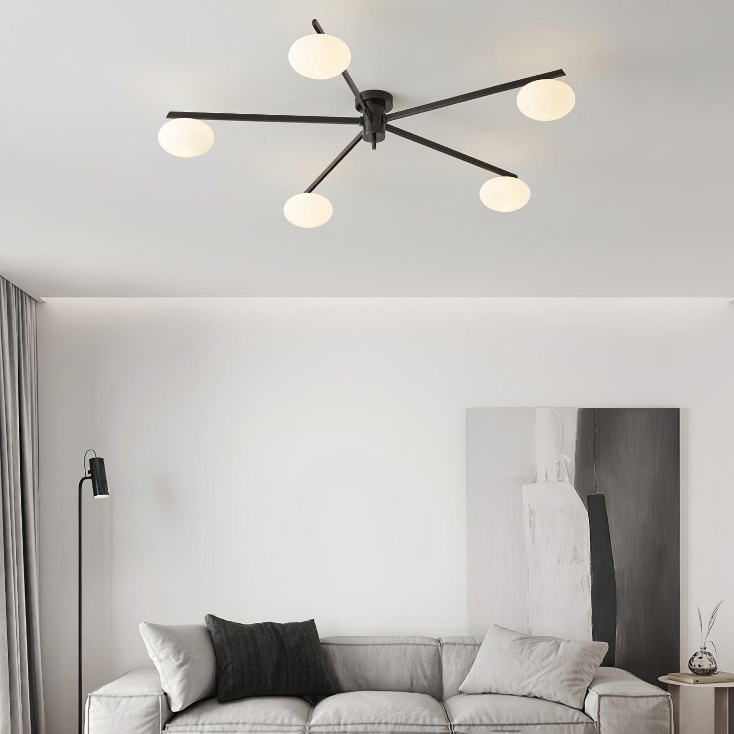 Plafondlamp met Minimalistisch Ontwerp en Ovale Glazen Bol voor Slaapkamer 3