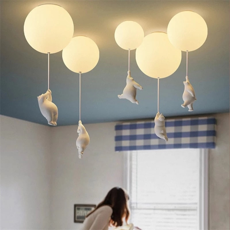Plafondlamp met Teddyberen en Ballonnen voor Kinderkamer Decoratie 1