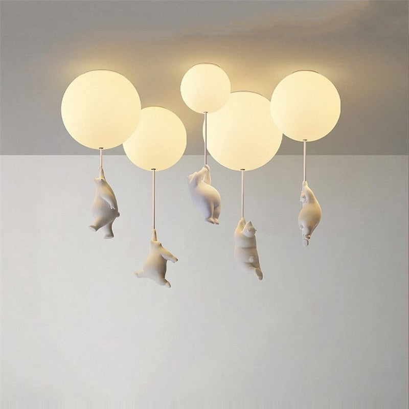 Plafondlamp Kinderkamer met Ballonontwerp en Teddyberen
