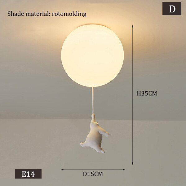 Plafondlamp met Teddyberen en Ballonnen voor Kinderkamer Decoratie 22