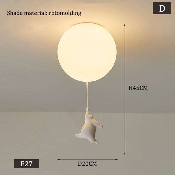 Plafondlamp met Teddyberen en Ballonnen voor Kinderkamer Decoratie 24