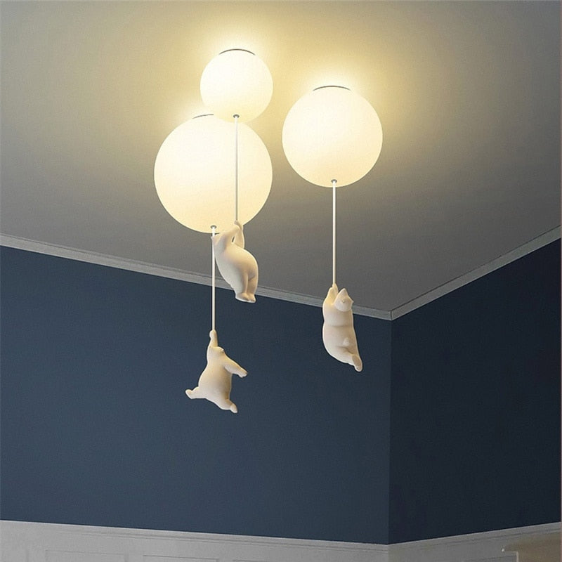 Plafondlamp met Teddyberen en Ballonnen voor Kinderkamer Decoratie 3