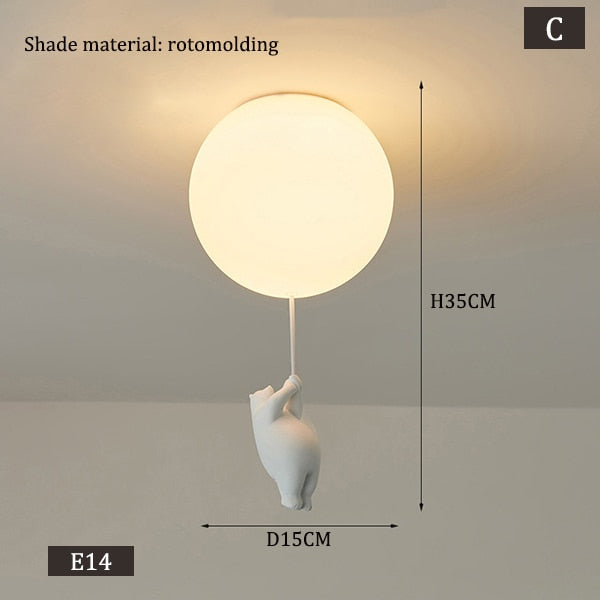 Plafondlamp met Teddyberen en Ballonnen voor Kinderkamer Decoratie 8