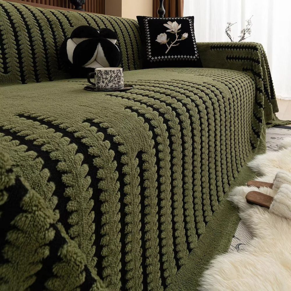 Pluche Bankhoes in Vintage Stijl met Getufte Afwerking en Antislip Ontwerp 5